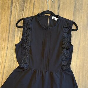 Monteau Black Lace Detail Mini Dress